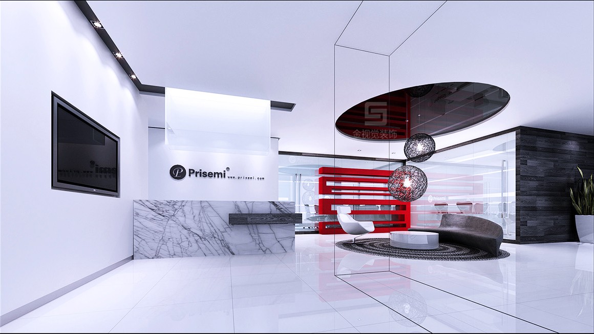 現代新潮辦公室前臺裝修