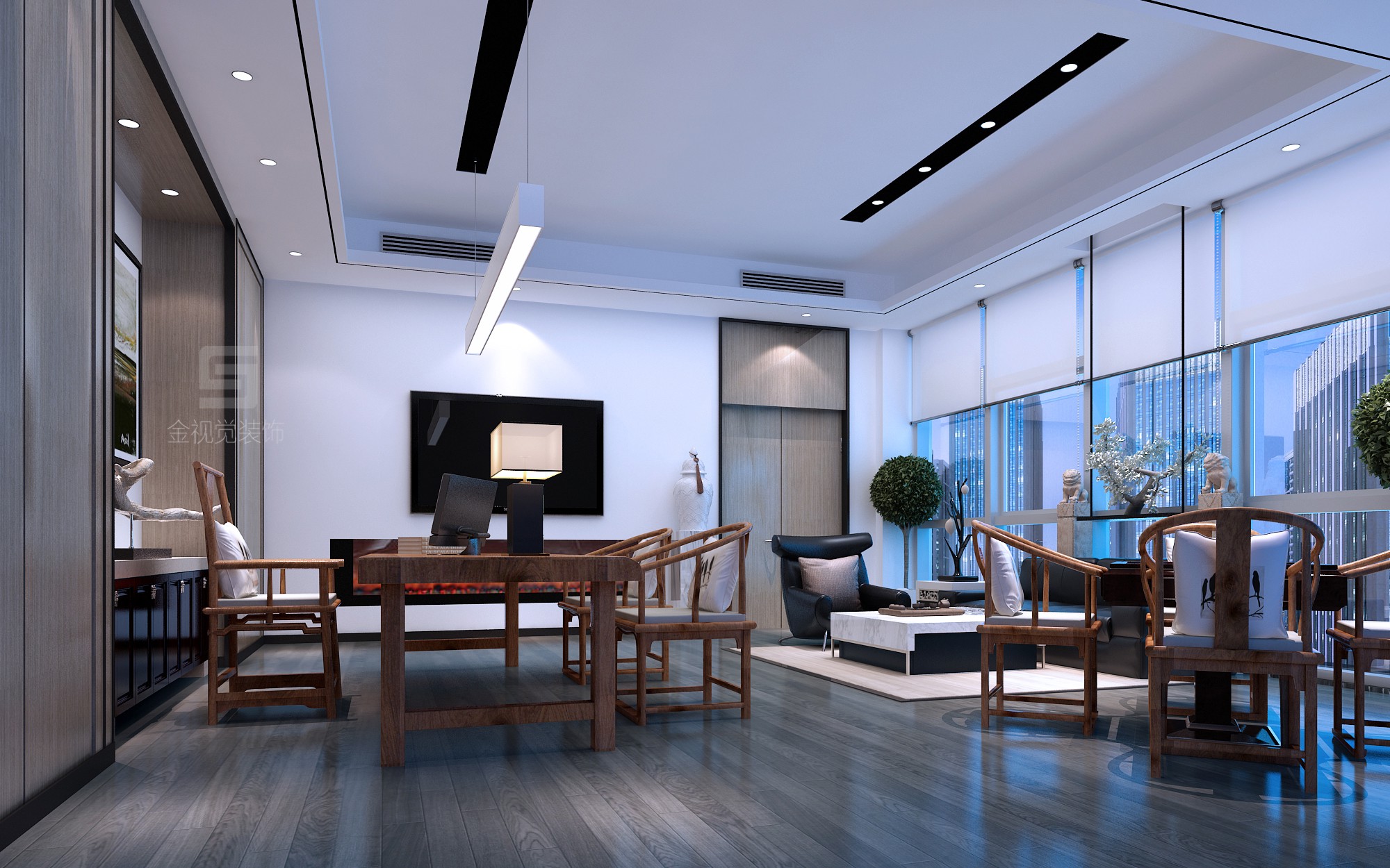 建筑公司老總辦公室裝修設計