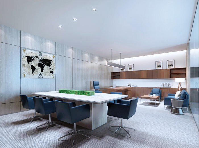 現代簡約總經理辦公室設計圖