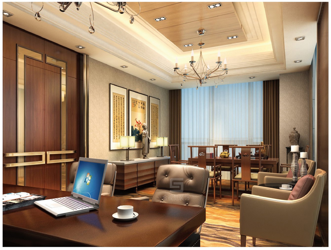 文化公司董事長辦公室設計