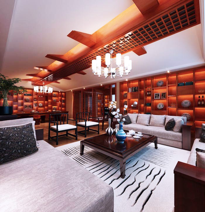 現代新中式董事長辦公室設計